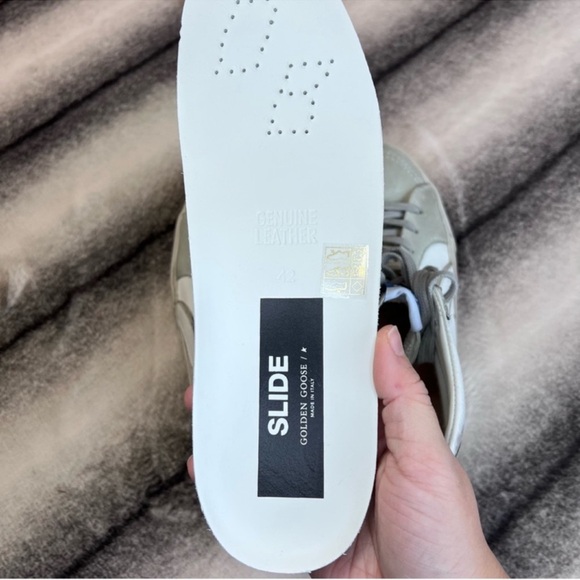 Golden Goose Mid Top Slide White Ice Mixed Leather Suede Sneakers - Picture 12 of 16